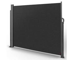 NOOR Seitenmarkise Exklusiv 200x350 cm Anthrazit I Der ideale Sichtschutz für Balkon, Terrasse & Garten I Sonnenschutz/Regenschutz/Windschutz inkl. Befestigungen I Imprägniert und wasserabweisend