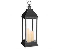 Ldk Garden Laterne mit LED-Beleuchtung, antikes Silber