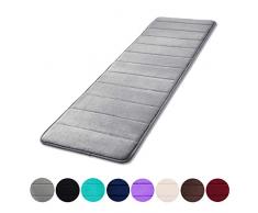 Weiche Badvorleger aus Memory-Schaum, Rutschfest, saugfähig, Gummi-Rückseite, für Küche und Badezimmer 16x47/40x120 cm grau