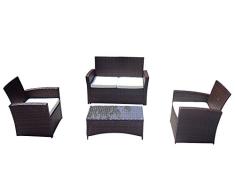 Baidani Designer Rattan Lounge Garnitur Breeze, braun meliert
