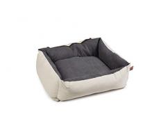 Karlie 707092 Designed by Lotte Hundebett Rupa, L: 55 cm, B: 50 cm, H: 20 cm, beige-dunkelgrau, S