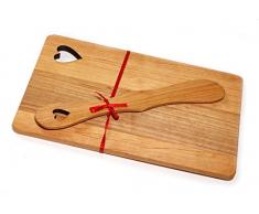 Handgefertigte Servierbrett mit Buttermesser