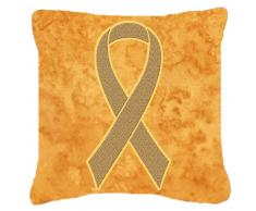 Carolines Treasures AN1213PW1414 Dekokissen mit roter Schleife Zum Aufmerksammachen auf Gebärmutterkrebs 14Hx14W Mehrfarbig