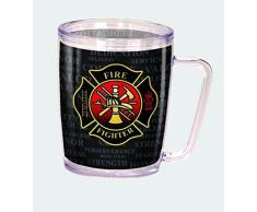 Spoontiques Firefighter Kaffeebecher, Acryl, Schwarz