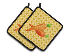 Caroline s Treasures bb7189pthd Karotten auf Basketweave verziert Topflappen, 7.5hx7.5 W, multicolor