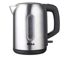 KREA KT110 1,7L 2200W Schwarz, Edelstahl - Elektrische Teekanne (1.7L, schwarz, Edelstahl, Level, Knopf, Edelstahl)