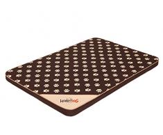 HobbyDog M Mlicbl6 80 X 54 cm M (R1) Light Matratze Dunkel Braun Mit Pfötchen, M, Dunkel Braun Mit Pfötchen