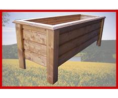 SchwibboLa Pflanzkasten Hochwertiger Classic lasiert Teak Außenmaße 100 x 30 x 50 cm Blumenkasten Hochbeet Pflanztrog Nr. PK-110-A2, Holz