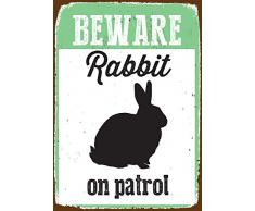 Magnet & Stahl Beware Hase auf Patrol Blechschild