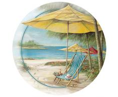 Thirstystone Steingut Untersetzer Set, Strand Stuhl mit Regenschirm