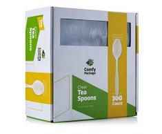 Plastik Besteck, schwer, kristallklar, 300 Stück Tea Spoons