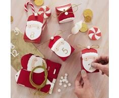 Ginger Ray SAN-312 Adventskalenderboxen, Weihnachtsmann, Rot