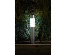 NOMA Pollerleuchte aus Edelstahl mit weißer LED mit Glaslinse, Medium, 45 cm, Einheitsgröße