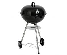 Kugelgrill ca. Ø 57 cm Rundgrill Holzkohlegrill Standgrill mit Deckel, 3 Beine, mit Rollen, für Party, Garten, Camping, Standgrill mit Ablagegitter, einklappbarem Gitterrost (Kugelgrill, Ø 57 cm)