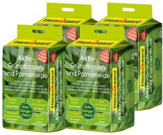 Floragard Aktiv-Grünpflanzen- und Palmenerde 4x20 L • Spezialerde für Palmen, Farne, Ficus, andere Grün- und Zimmerpflanzen • mit 3-Monate-Langzeitdünger • zum Topfen und Umtopfen • 80 L