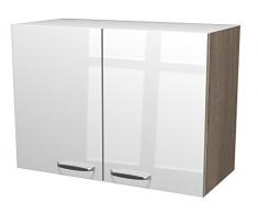 Flex-Well 00007838 Oberschrank Valero Hochglanz weiÃ, Sonoma Eiche 80 x 54,8 x 32 cm