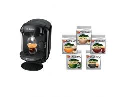 Bosch Tassimo TAS1402 Kapselmaschine + Tassimo Vielfaltspaket - 5 verschiedene Packungen kaffeehaltiger Getränke T Discs (1 x 927 g)
