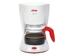 UFESA CG7213 Filterkaffeemaschine, Edelstahl, rostfrei, 1 Liter, Rot, Transparent, Weiß
