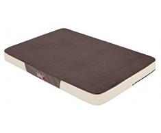 Hobbydog MMPRCRZ3 Hundematratze Hundebett Hundesofa Hundekorb braun Kord mit Kunstleder, M, 80 x 54 x 8 cm, beige