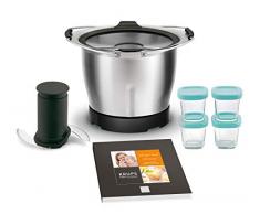 Krups Prep and Cook Zubehör XF555E Mini Schüssel, Aufbewahrungs-Töpfchen, Rostfreier Stahl (1,4 Liter) Edelstahl