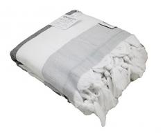 InfuseZen Türkisches weiches Badetuch für Fitnessstudio und Strand Grau