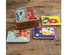 The Pioneer Woman Floral Untersetzer mit Holzbox