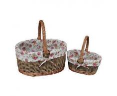 Garden Rose Gezeichnet Childs Set of Two Land Oval Weidenkörbe