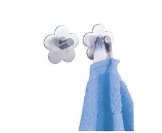 Wenko 4466030100 Wandhaken Fiore - 2er Set, selbstklebend, Edelstahl rostfrei, 5.8 x 2.8 x 5.8 cm, Matt