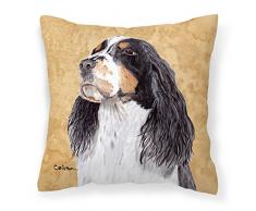 Carolines Treasures SC9134PW1414 Dekokissen Springer Spaniel, Leinenstoff, groß, Mehrfarbig