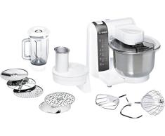 Bosch MUM48120DE Küchenmaschine 600 W, 3,9 L Edelstahlrührschüssel, Durchlaufschnitzler, Mixer-Aufsatz, weiß