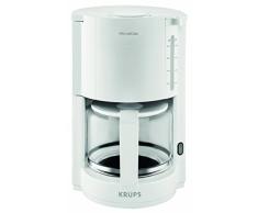 Krups F30901 ProAroma Glas-Kaffeemaschine, 10 Tassen, 1.050 W im modernen Design, weiß