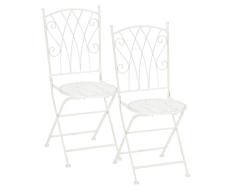 Dehner Klappstuhl Luca, 2er Set, je ca. 91 x 50 x 41 cm, Metall, weiß