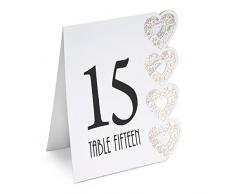 Club Green Tisch Zahlen 2,5â38,1Â cm Laser Herz, weiÃ, 125Â X 155Â x 40Â mm, 15Â StÃ¼ck