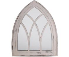 Esschert Design Wandspiegel, Garderobenspiegel im Gothic Stil in wasch-weiß, ca. 66 cm x 80 cm