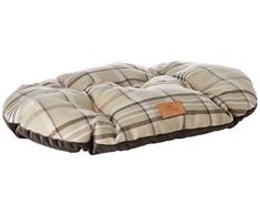 Gepolstertes Kissen für Hunde und Katzen SCOTT 55/4, doppelseitig, schottisches Muster, weicher Samt, waschbar, Braun