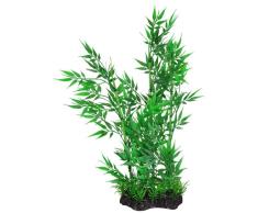 sourcingmap 37cm Höhe grünem Kunststoff Bamboo Dekoration Aquarium Pflanze keramisch Basis de