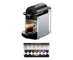 DeLonghi Nespresso EN 124 EN124.S Kapselmaschine Pixie 1260 W Seitenwände Aluminium aus recycelten Kapseln, silber