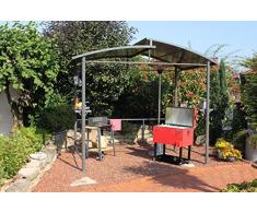 Leco Profi-Grillpavillon XXL Pavillon, Anthrazit, Grau/Braun, ca. L 275 x B 165 x H 233 cm