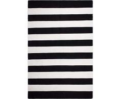 FAB HAB Hab - Nantucket - schwarz/weiß Teppich aus recyceltem PET (Polyestergarn) für den Innen- / Außenbereich (60 cm x 90 cm)
