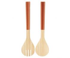 Premier Housewares 1104678 Kyoto Rose Gold Salatbesteck, Bambus, Natürlich