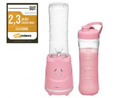 Clatronic SM 3694 Smoothie-Maker zum Pürieren, Schlagen, Zerkleinern, Shaken und Mixen, 4-Fach Edelstahlmesser, Mixbehälter auch als Trinkbecher zu verwenden, pink