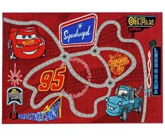 Disney 15276 Action Line Cars Teppich, Synthetikfaser, mehrfarbig, 133 x 190 x 1,77 cm