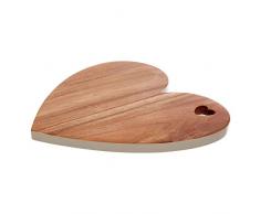 Premier Housewares 1104694 Socorro Round Weiß Edge Schneidebrett, Akazienholz