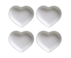 socosy in Herzform Mehrzweck Keramik Saucenschälchen Würze Gerichte Sushi Dip-Schale Vorspeise Teller Servierplatte Untertassen Schüssel (Set von 4)