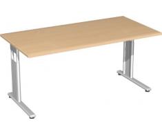 Gera MÃ¶bel S-617103-BU/SI Schreibtisch Lissabon, 160 x 80 x 68-82 cm, buche / silber
