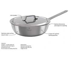 Professional Secrets Kitchen Sauteuse mit Deckel, 5-ply Edelstahl / Aluminium, Silberfarben, Ø 25.5 cm, 3 L, 1029