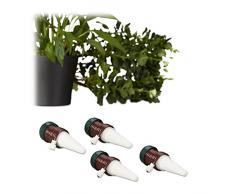 Relaxdays Bewässerungssystem Zimmerpflanzen, 4er Set, automatische Bewässerung Pflanzen u. Blumen, Pflanzenbewässerung