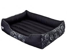 HobbyDog Hundebett Hundekissen Hundesofa Hundekorb Tierbett Verschiedene Größen und Farben Cordura Prestige (XXL - 110 cm x 90 cm x 25cm, 4 - Schwarz - weiße Ringe)