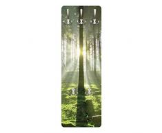 Apalis 79540 Wandgarderobe Spring Fairytale | Design Garderobe Garderobenpaneel Kleiderhaken Flurgarderobe Hakenleiste Holz Standgarderobe Hängegarderobe | 139x46cm