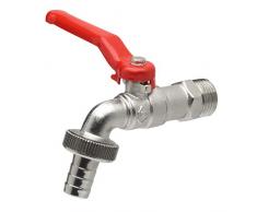 Meister Kugelauslaufhahn - 20,95 mm (1/2 Zoll) AG - Inklusive Schlauchanschluss - Hochwertiges Messing - Ideal als Außenzapfstelle / Zapfhahn für Regentonnen / Wasserhahn / Absperrhahn / 9922850